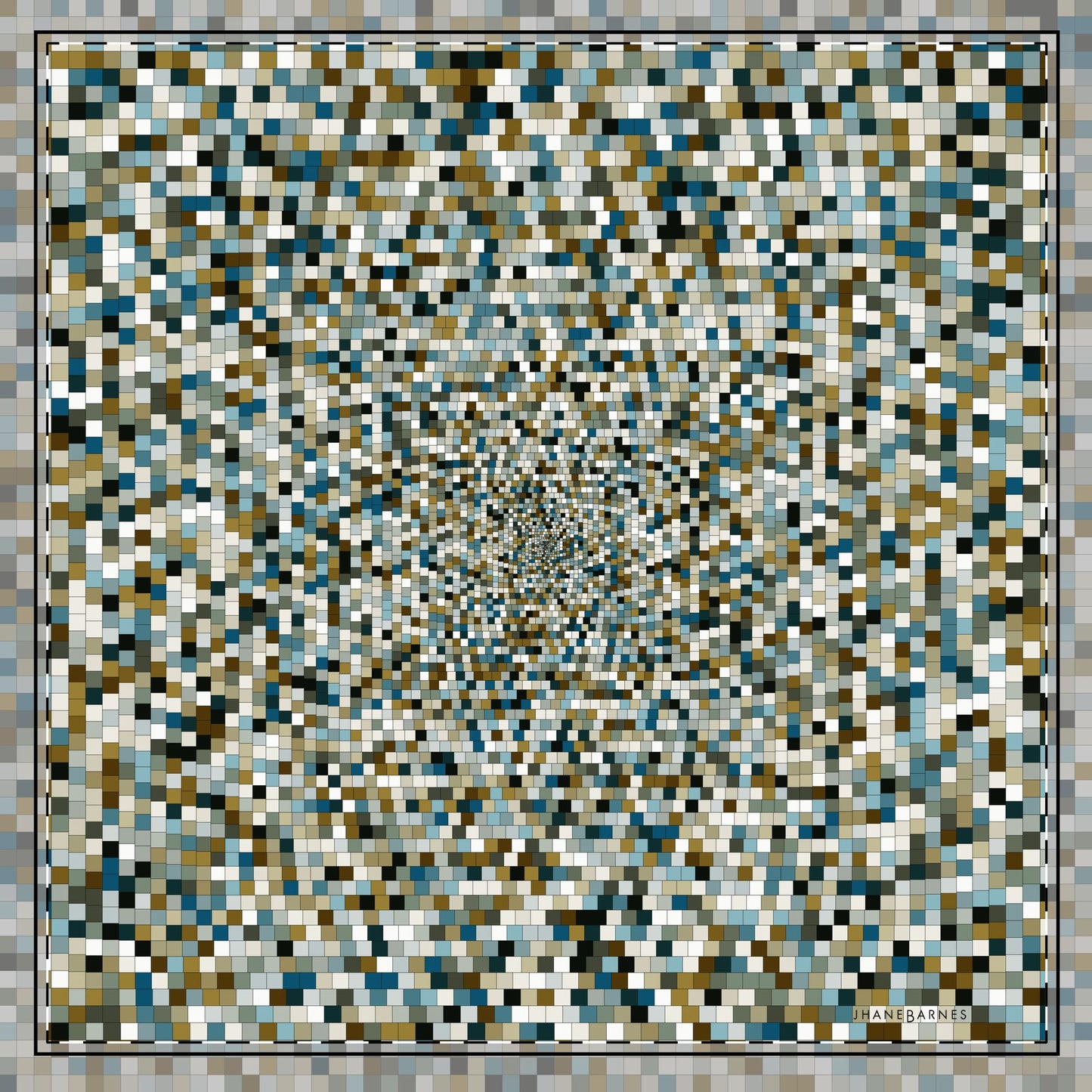 Cotton Twill Napkin "SQUARES" col. Mint Chocolate