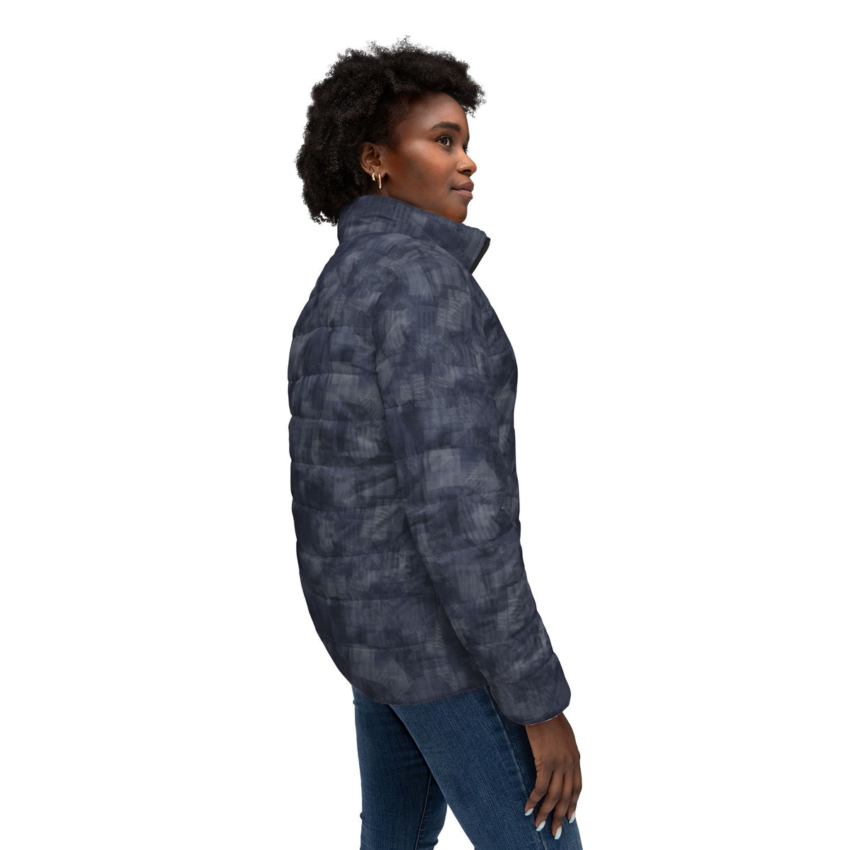 Women’s Puffer Jacket "MOIRE" col Navy Jhane Barnes custom design