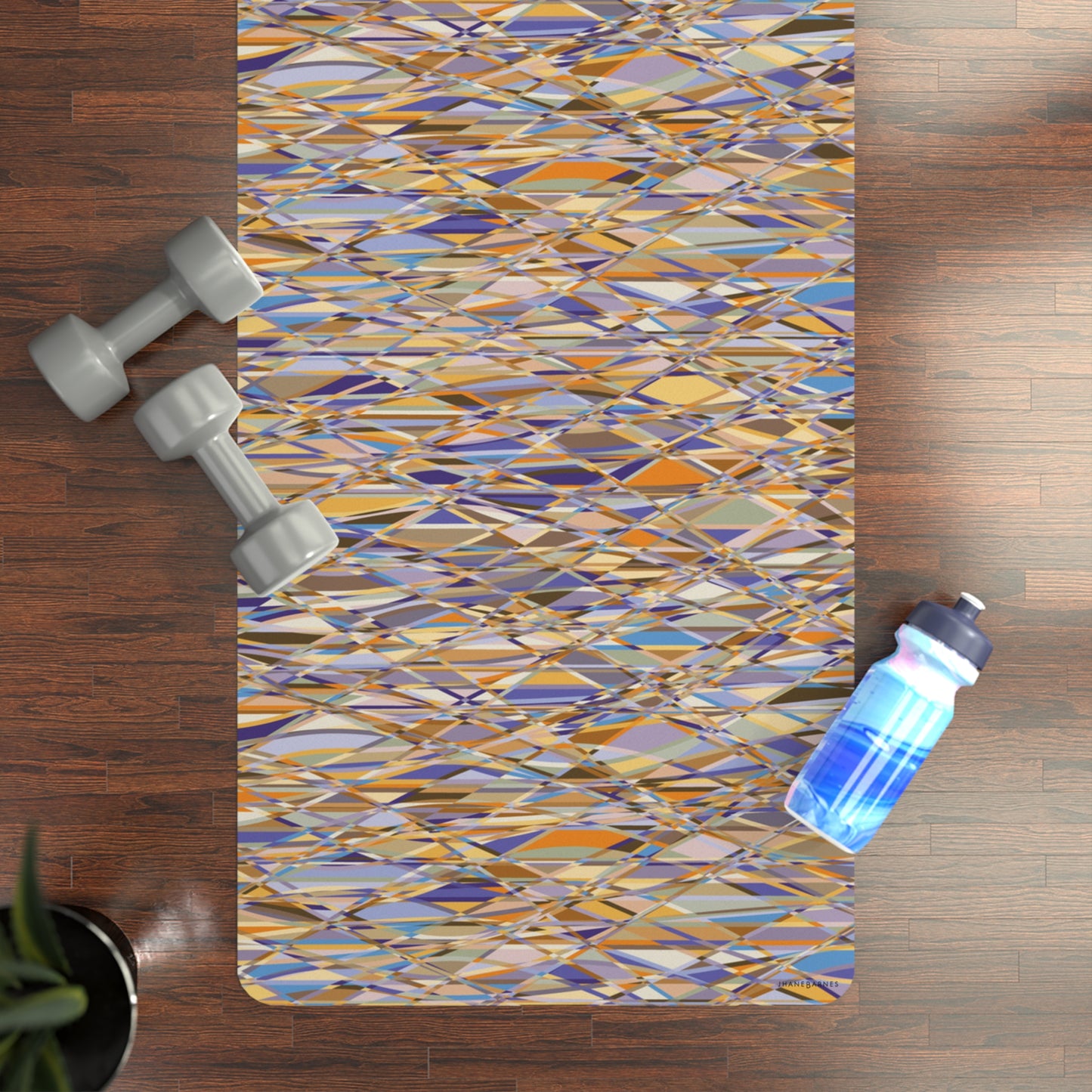 Rubber Yoga Mat THAT'S A WRAP" col Sedona - Jhane Barnes custom design