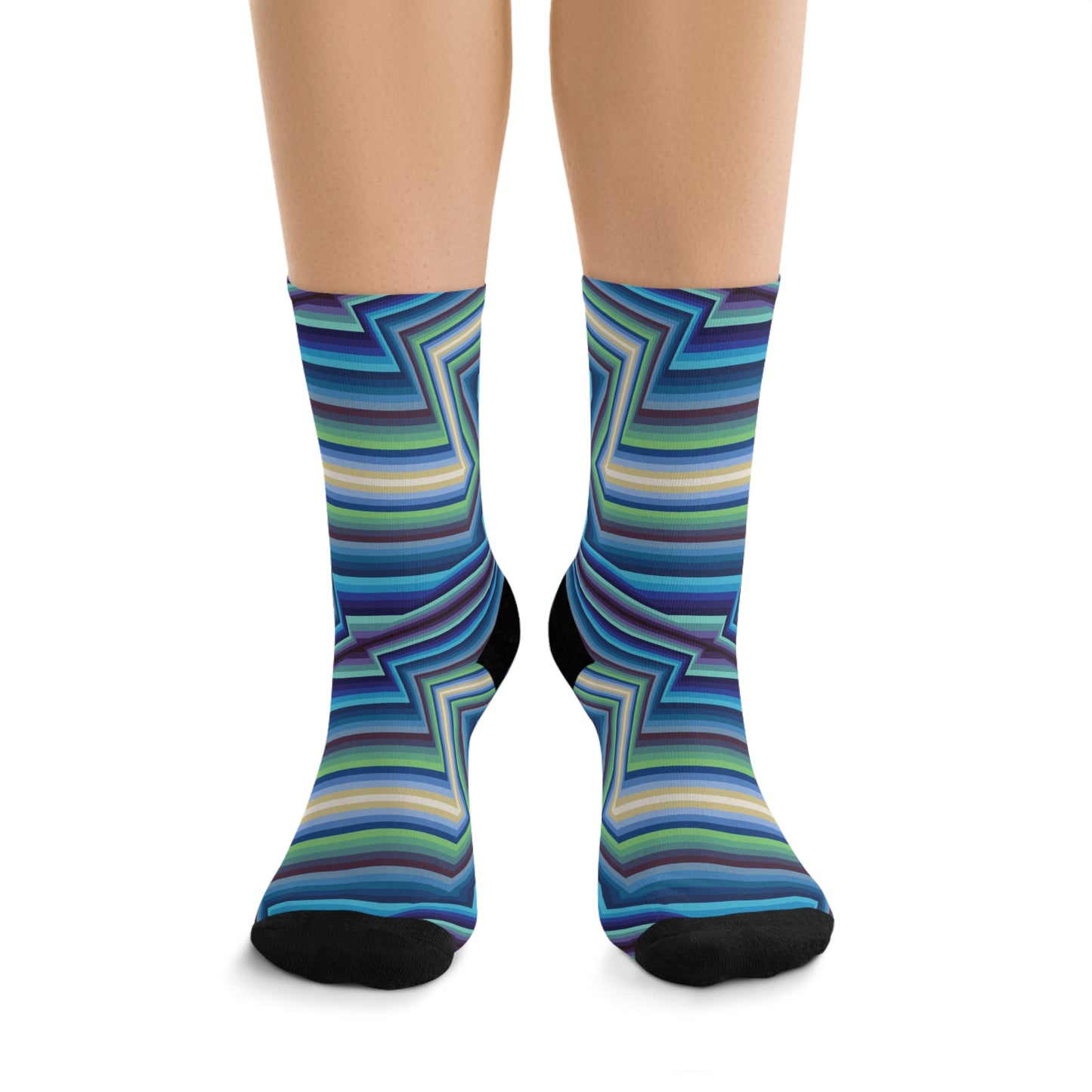 Recycled Poly Socks "STRIPES" Jhane Barnes custom design