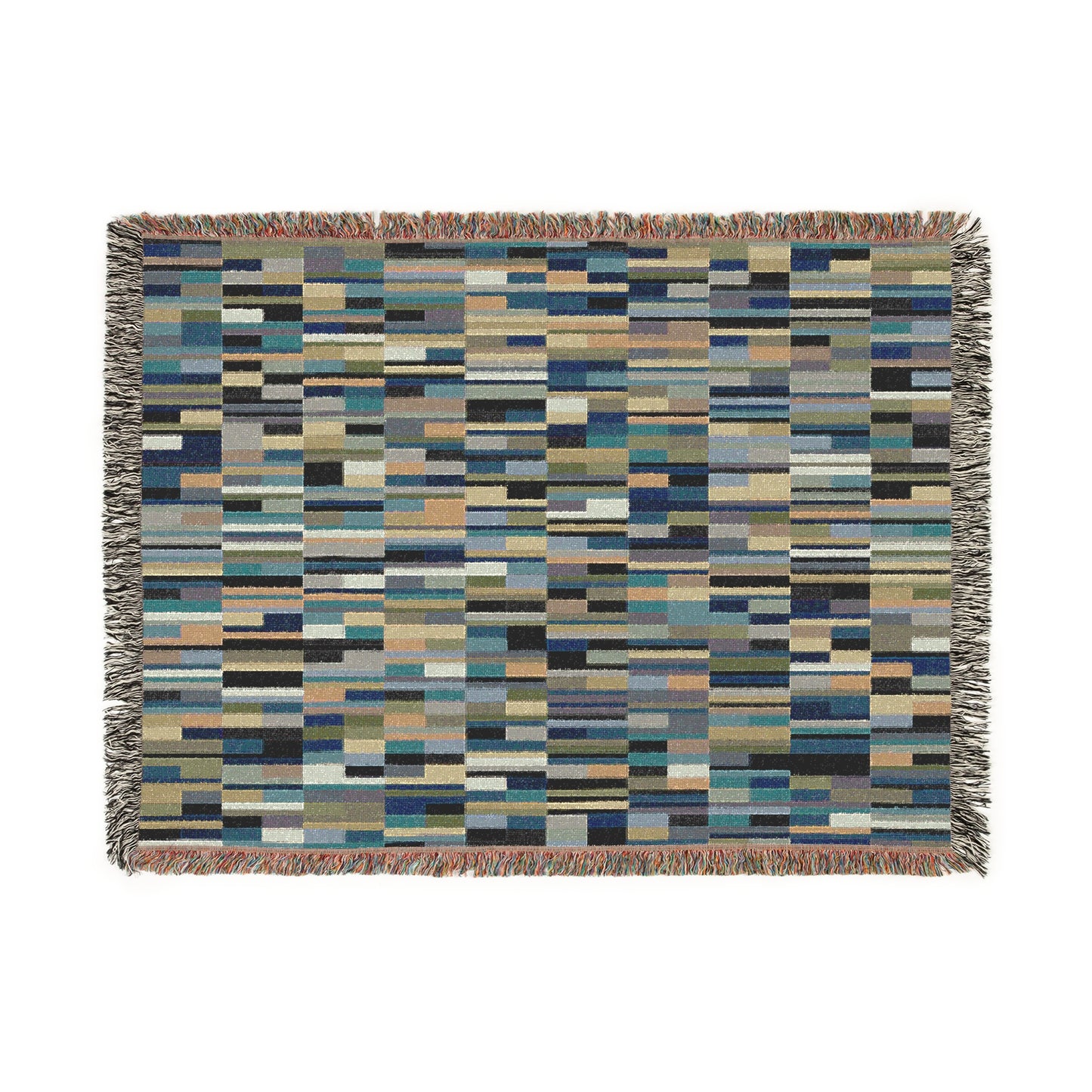 "DOMINOES" col. Blue-Green Envy (multiple sizes) JHANE BARNES Custom Woven Blanket