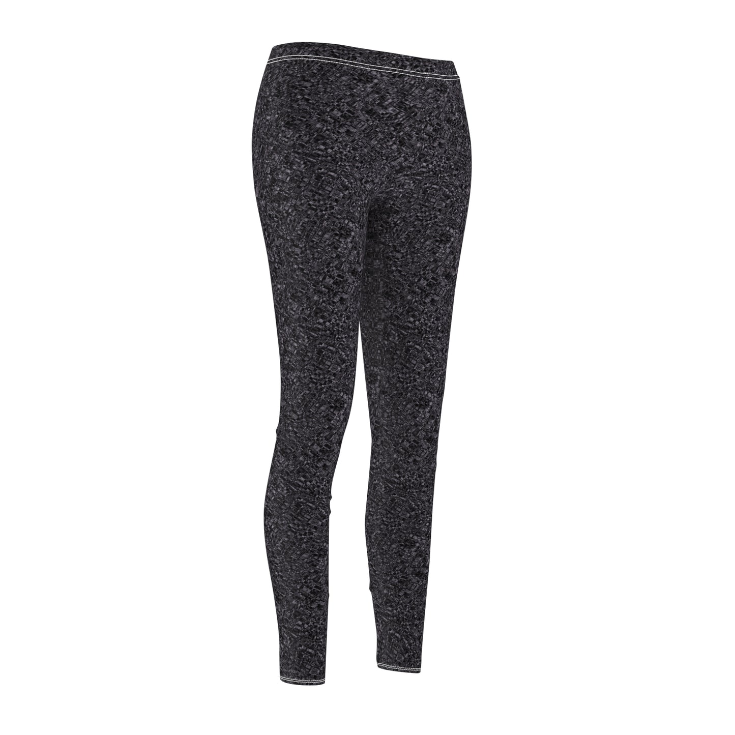 Women's Cut & Sew Casual Leggings "MADRAS MAYHEM" col. Shadowplay