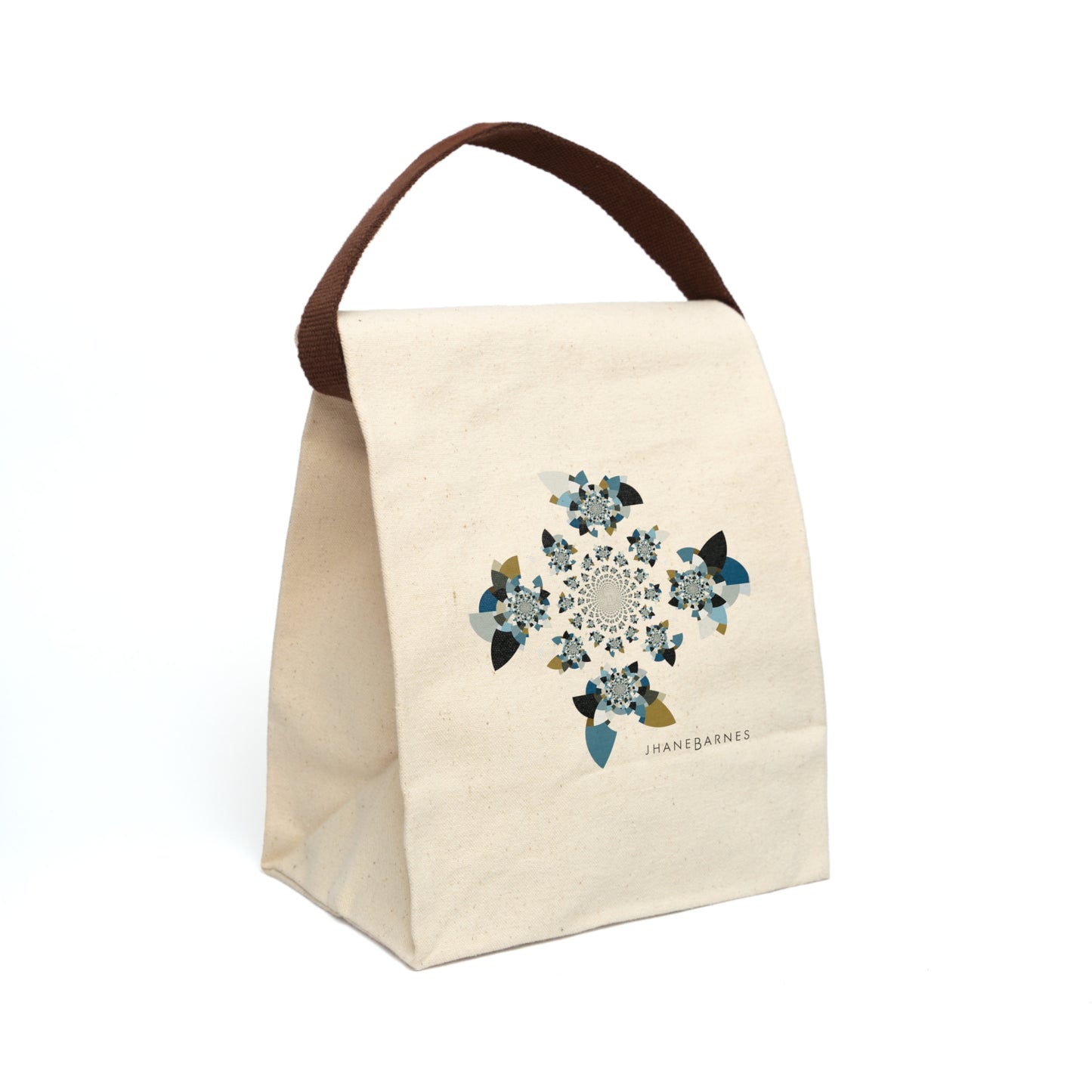Canvas Lunch Bag With Strap "FLORAHEDRON"