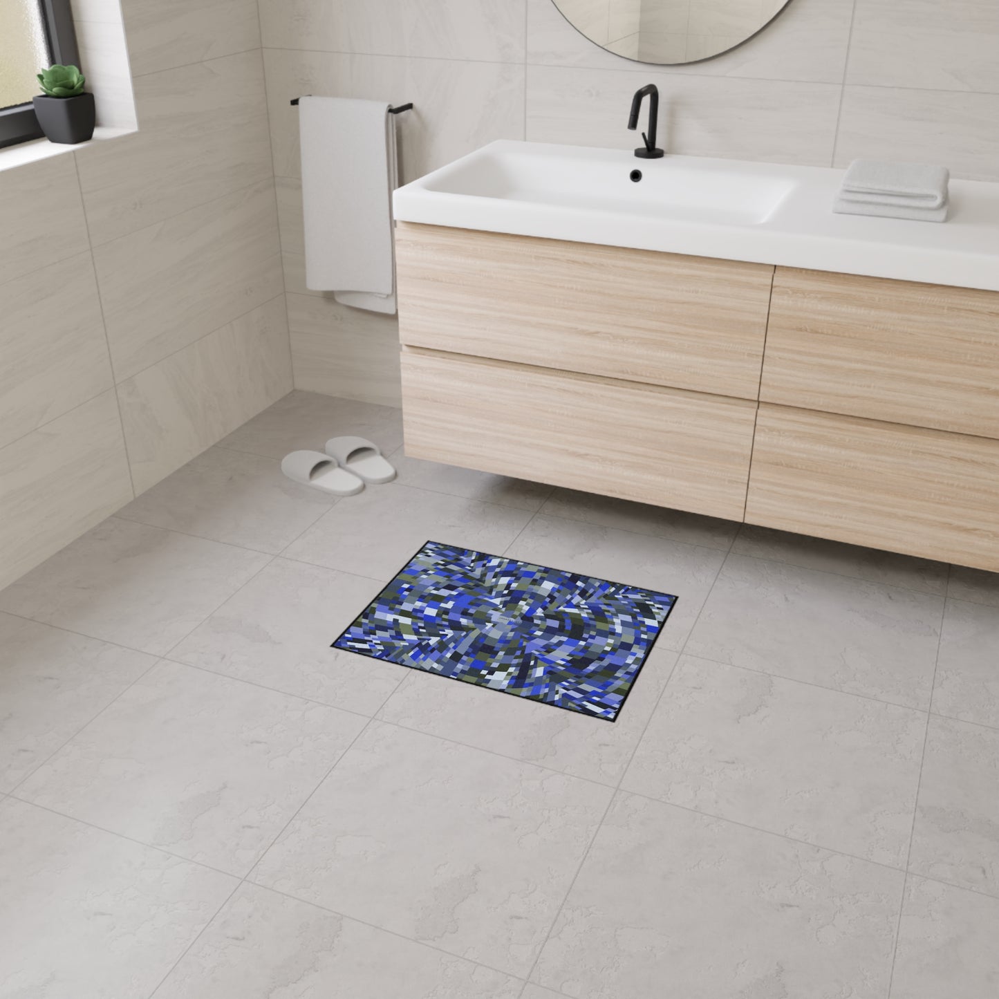 Heavy Duty Floor Mat "IN THE ROUND" col. Cobalt Pulse