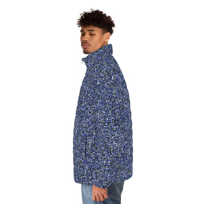 Men's Puffer Jacket "CAMOU-SCHATT" col. Cobalt Pulse - Jhane Barnes custom design