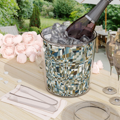 Ice Bucket with Tongs "QUAD" col. Mint Chocolate - design by Jhane Barnes