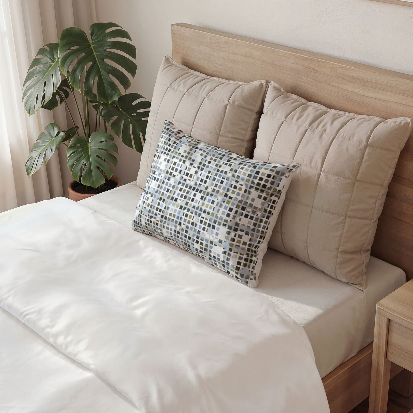Cotton Pillow Sham "SQUARZE" col. Slate Brigade