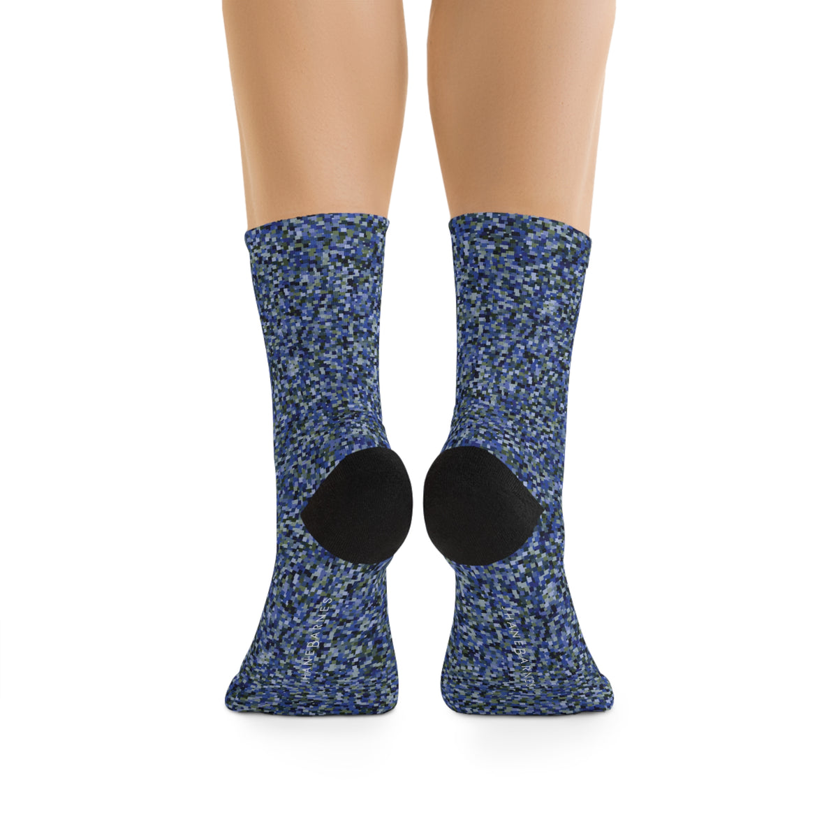 Unisex Printed Socks  "SCHATT" col. Cobalt Pulse, Jhane Barnes custom design