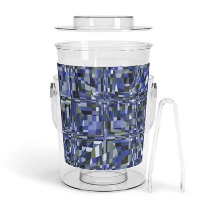 Ice Bucket with Tongs "QUAD" col. Cobalt Pulse - design by Jhane Barnes