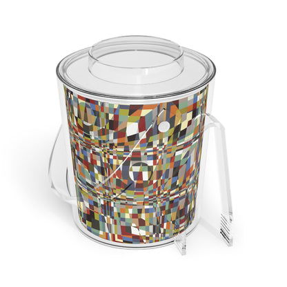 Ice Bucket with Tongs "QUAD" col. Varicolor - design by Jhane Barnes