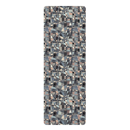 Rubber Yoga Mat "GRIDWRAP" col. Pink Cloud  -  Jhane Barnes custom design