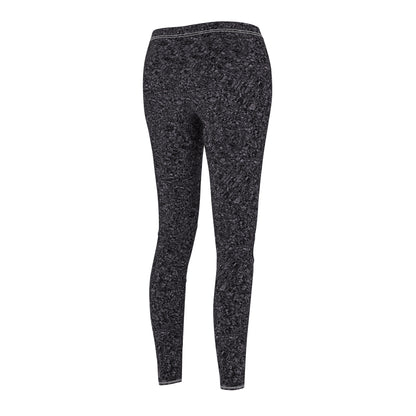 Women's Cut & Sew Casual Leggings "MADRAS MAYHEM" col. Shadowplay
