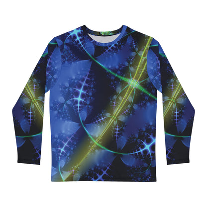 Men's Brushed poly Tee "BLUE NEWTON" Design (long sleeve)