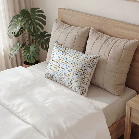 Cotton Pillow Sham "SQUARZE" col. Mint Chocolate