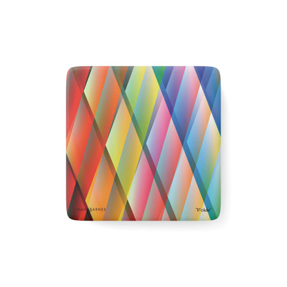 Porcelain Magnet, Square "FOLDS" col. Varicolor