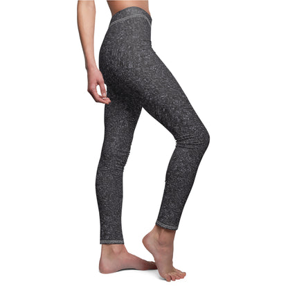 Women's Cut & Sew Casual Leggings "MADRAS MAYHEM" col. Shadowplay
