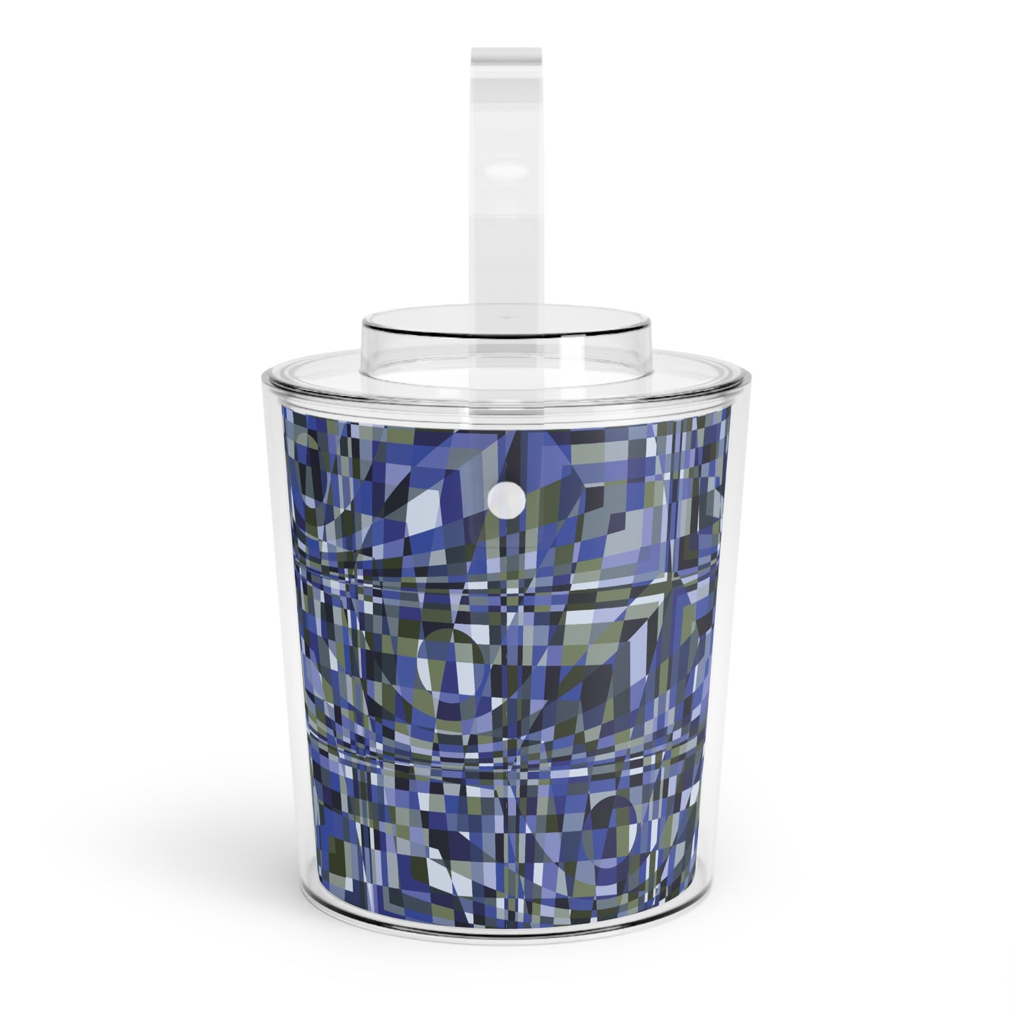 Ice Bucket with Tongs "QUAD" col. Cobalt Pulse - design by Jhane Barnes