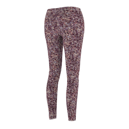 Women's Cut & Sew Casual Leggings "MEZZO" col. Wine