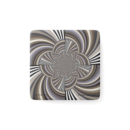 Porcelain Magnet, Square "STRIPE INVERSION" col. Neutral Nexus