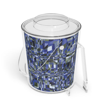 Ice Bucket with Tongs "QUAD" col. Cobalt Pulse - design by Jhane Barnes