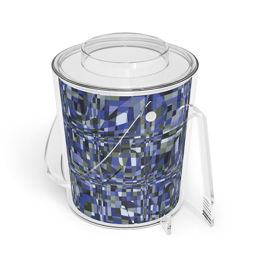 Ice Bucket with Tongs "QUAD" col. Cobalt Pulse - design by Jhane Barnes