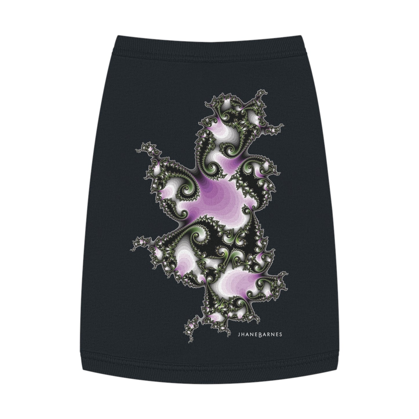 Pet Tank Top "FRACTALE SWIRL" JB Design in col. Black