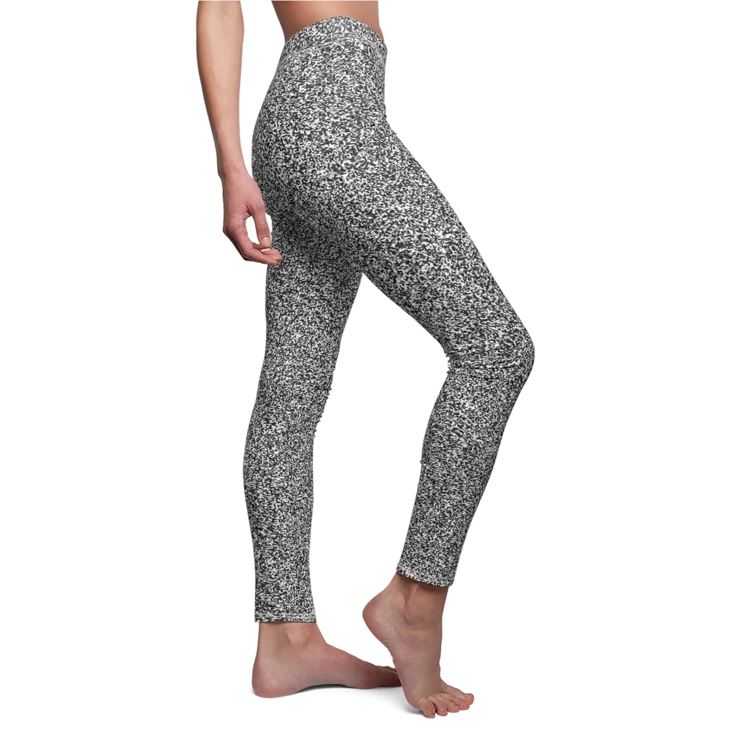 Women's Cut & Sew Casual Leggings "MAGIC SQUARE" col. Black & White