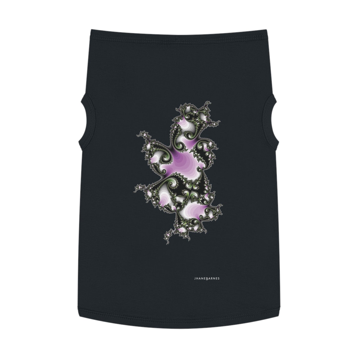 Pet Tank Top "FRACTALE SWIRL" JB Design in col. Black