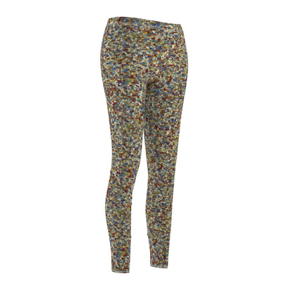 Women's Cut & Sew Casual Leggings "PRISMATIX" col. Varicolor