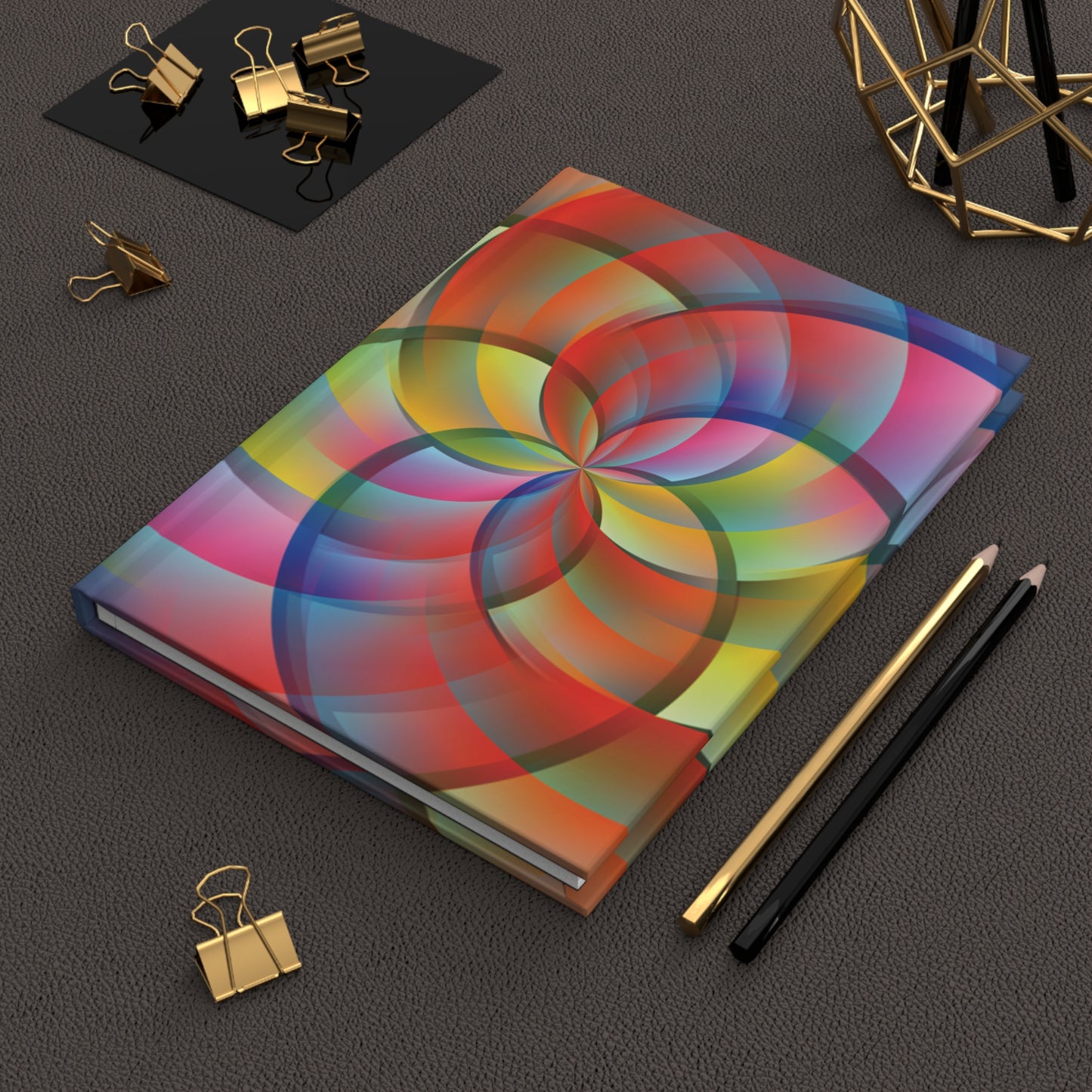 Hardcover Journal Notebook "RAINBOW FLOWER"