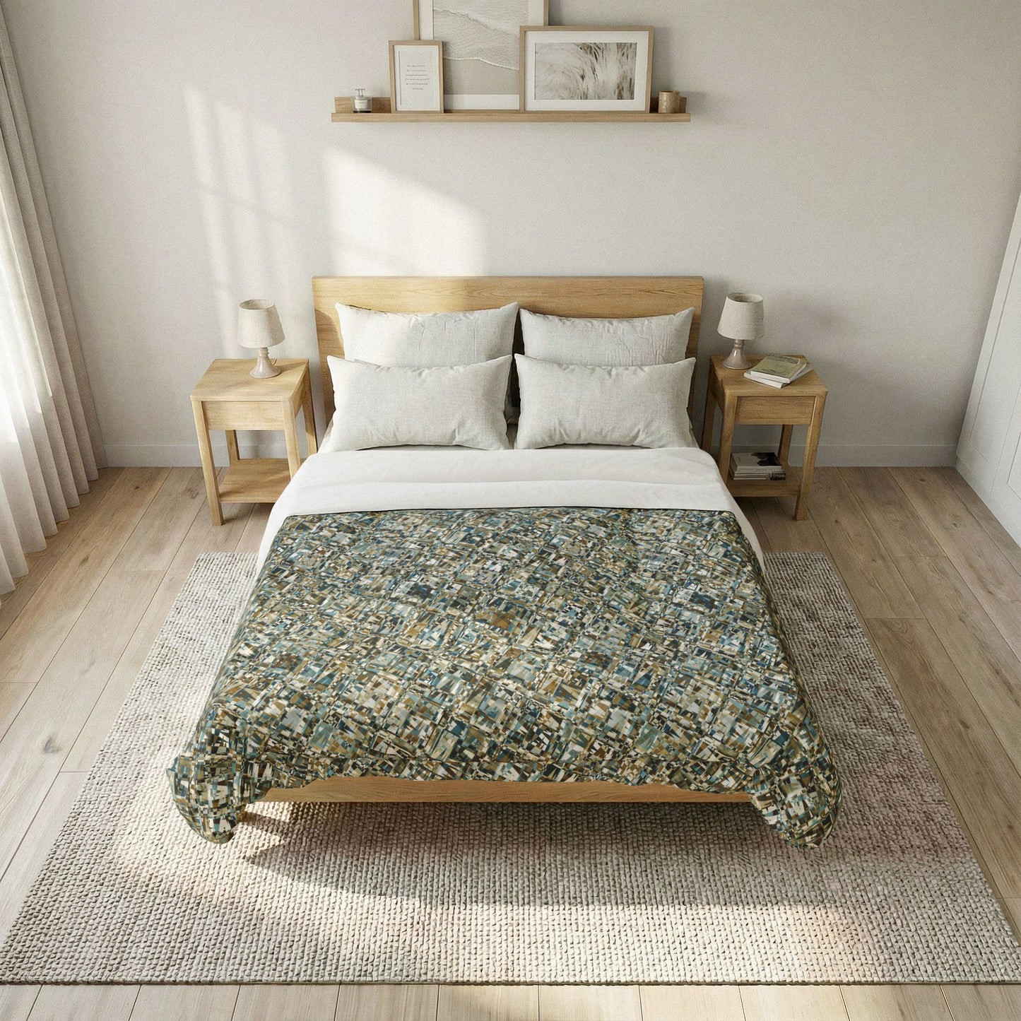 Cotton Comforter "MADRAS MAYHEM" col. Mint Chocolate