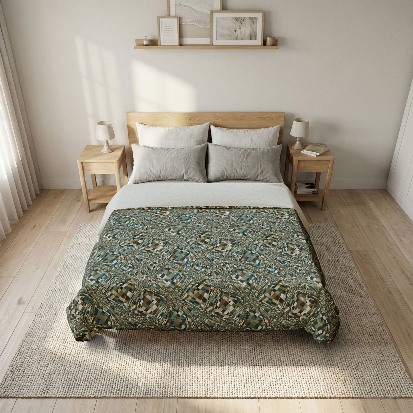 Cotton Duvet Cover "SLICE" col. Mint Chocolate