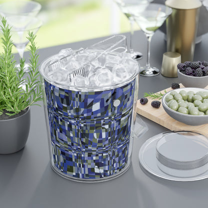 Ice Bucket with Tongs "QUAD" col. Cobalt Pulse - design by Jhane Barnes