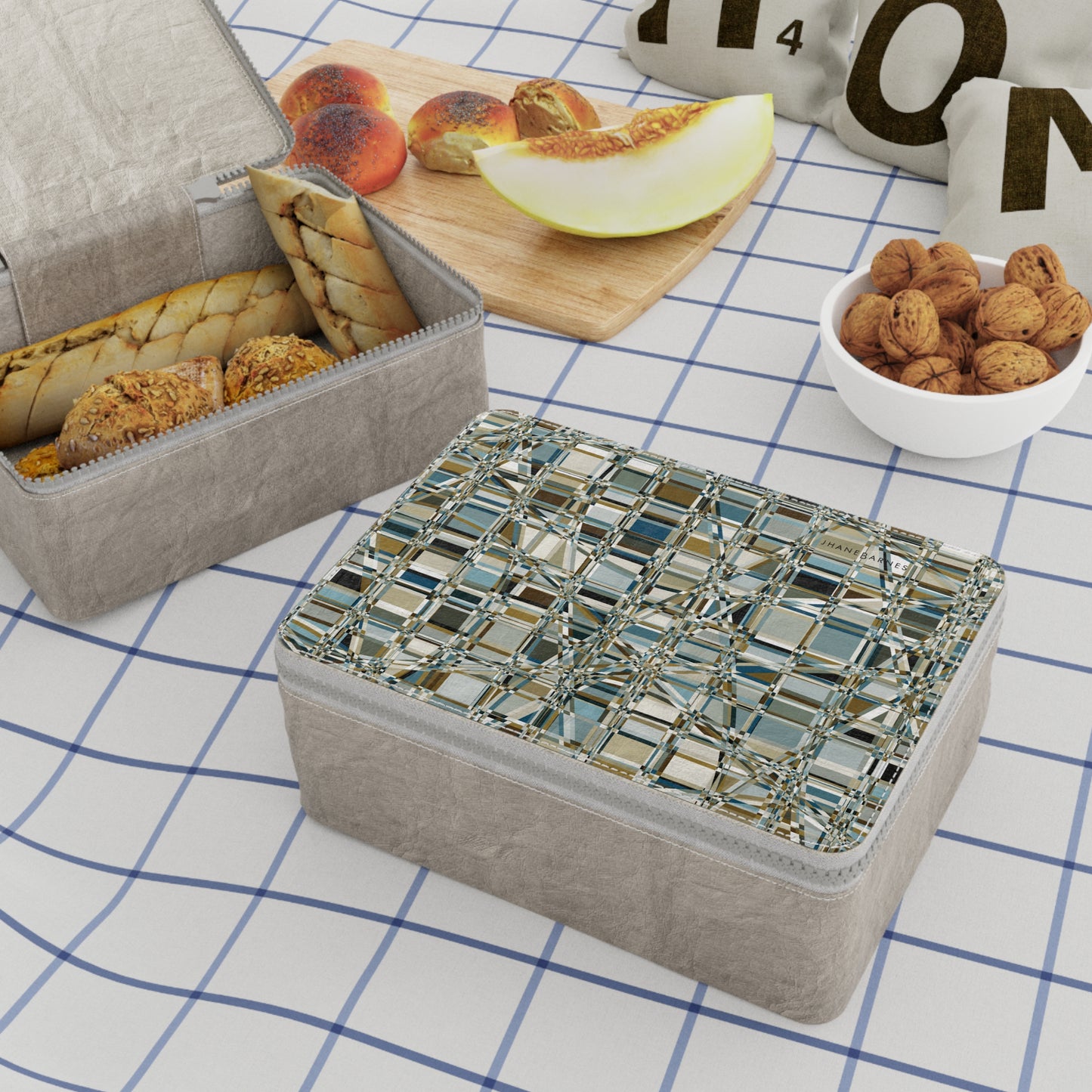 Zip Paper Lunch Bag "GRIDWRAP" col. Mint Chocolate