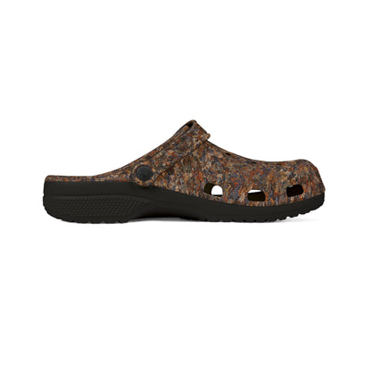EVA Foam Rubber Shoes, Jhane Barnes design "TEXTURE" col. Amber Ember