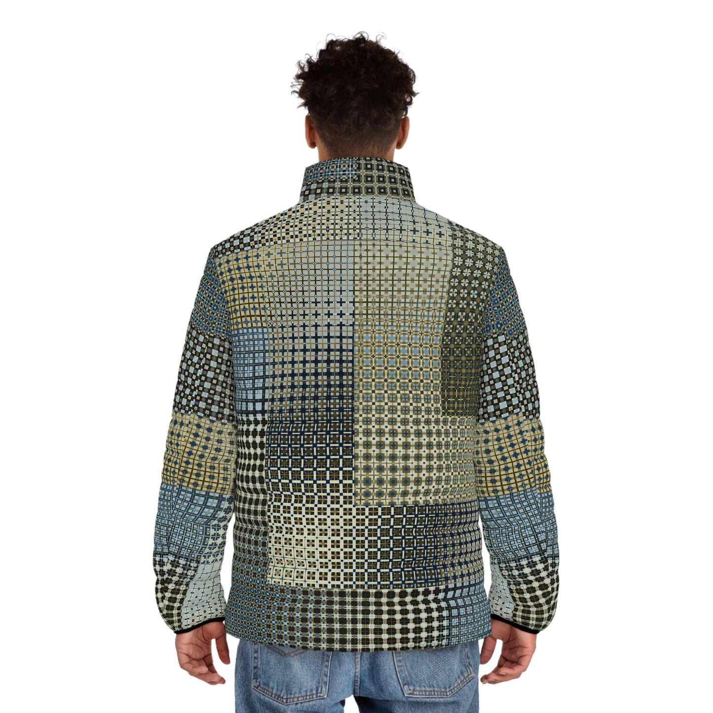 Men's Puffer Jacket "FREQUENCY" col. Celestial, Jhane Barnes custom design