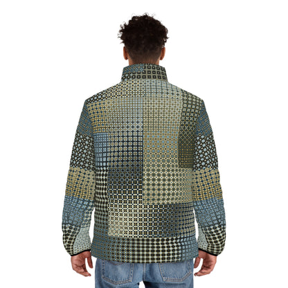 Men's Puffer Jacket "FREQUENCY" col. Celestial, Jhane Barnes custom design