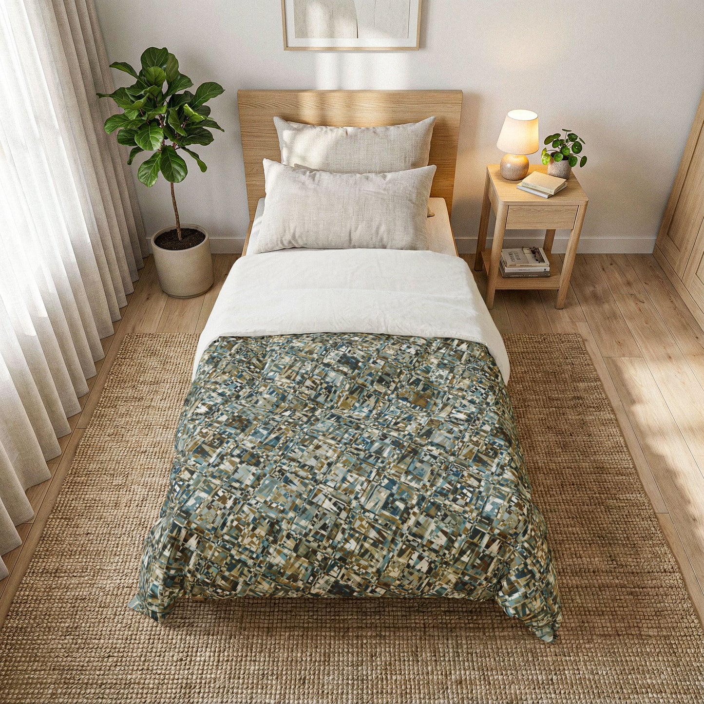 Cotton Comforter "MADRAS MAYHEM" col. Mint Chocolate