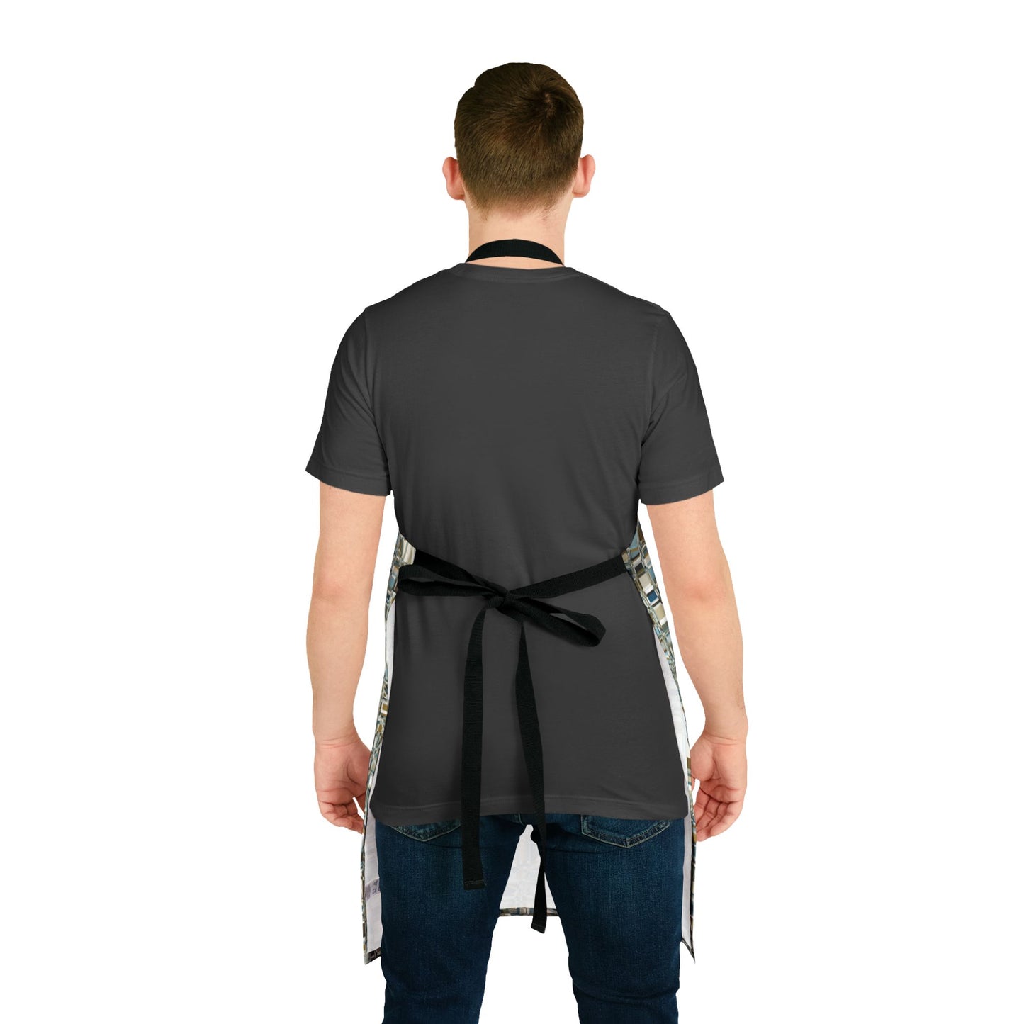 Apron, Jhane Barnes design "GRIDWRAP" col. Mint Chocolate