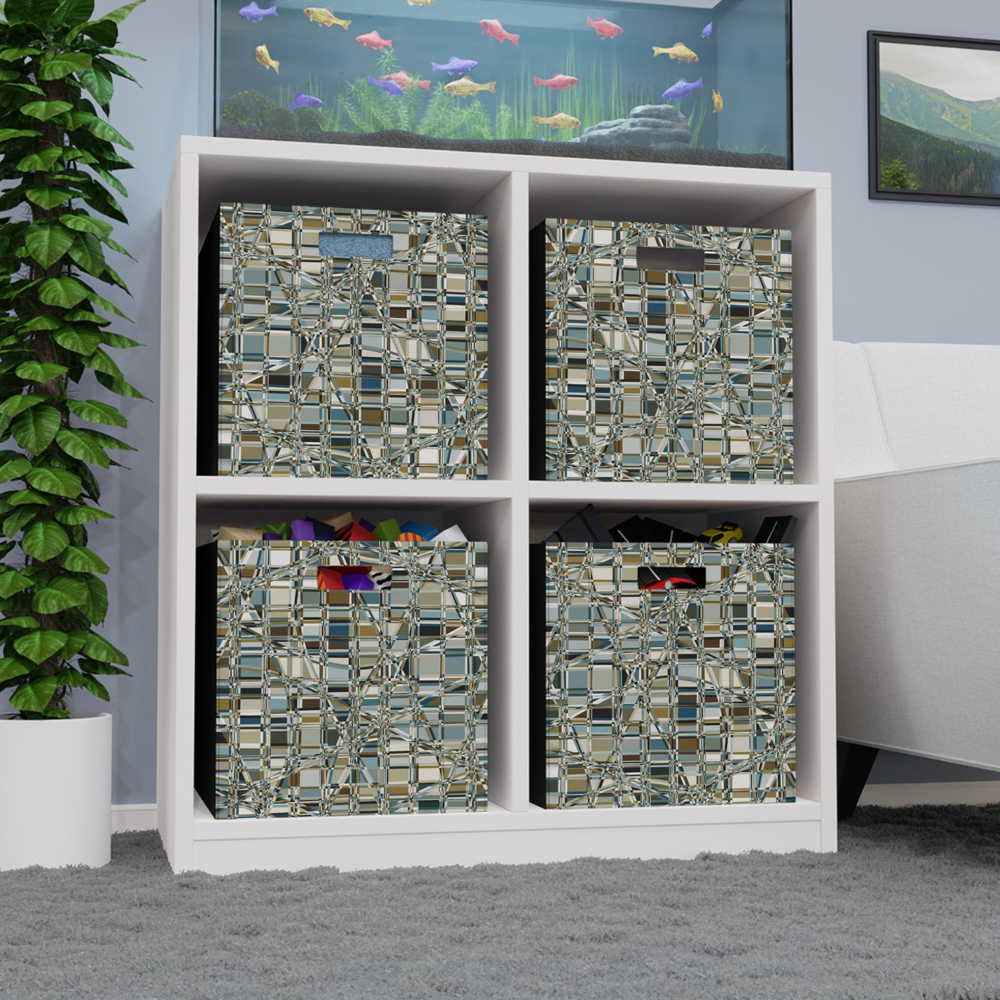 Felt Storage Box "GRIDWRAP" Mint Chocolate (1 box/no furniture)