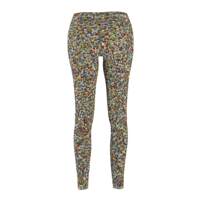 Women's Cut & Sew Casual Leggings "PRISMATIX" col. Varicolor