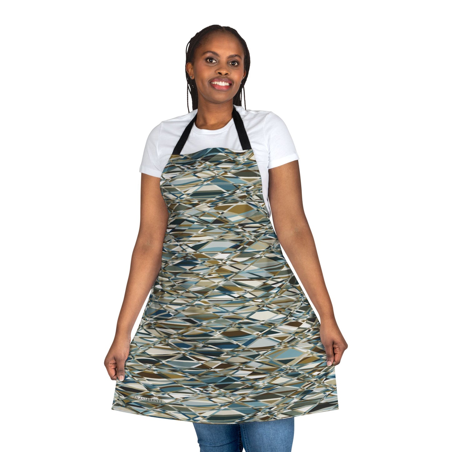 Apron, Jhane Barnes design "THAT'S A WRAP" col. Mint Chocolate