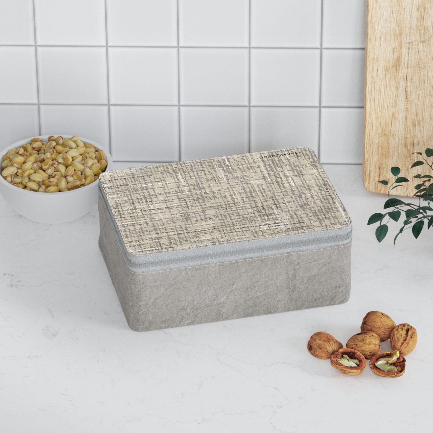 Zip Lunch Box "CROSS HATCH"  col Alpine Thisle