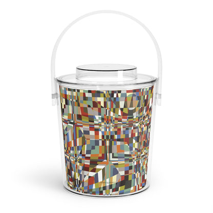 Ice Bucket with Tongs "QUAD" col. Varicolor - design by Jhane Barnes