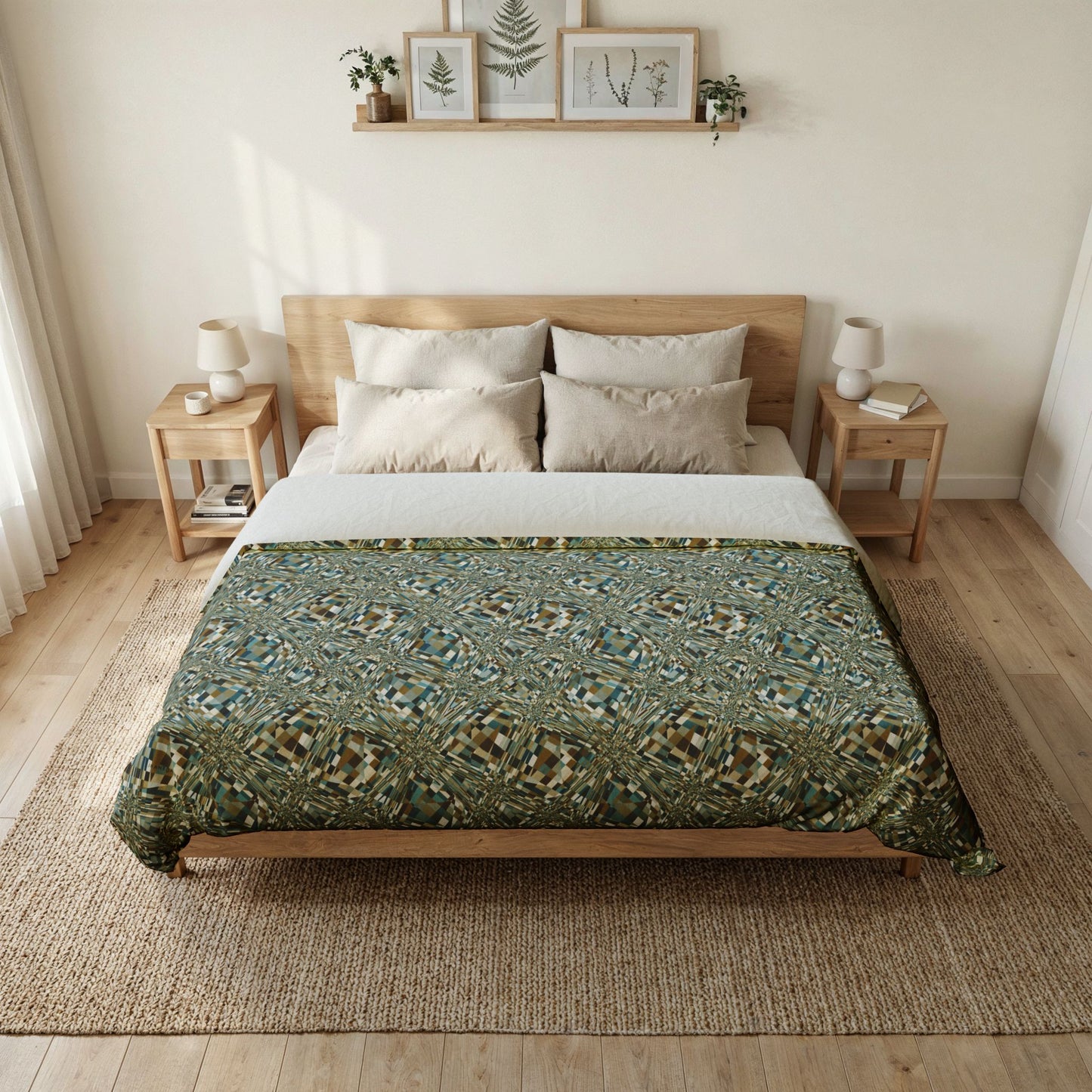 Cotton Duvet Cover "SLICE" col. Mint Chocolate