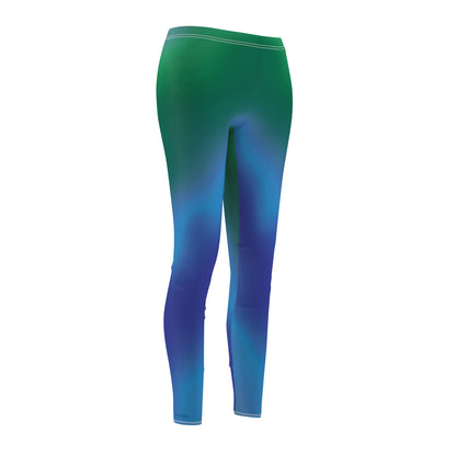 Women's Cut & Sew Casual Leggings "DIAGONAL GRADIENT"