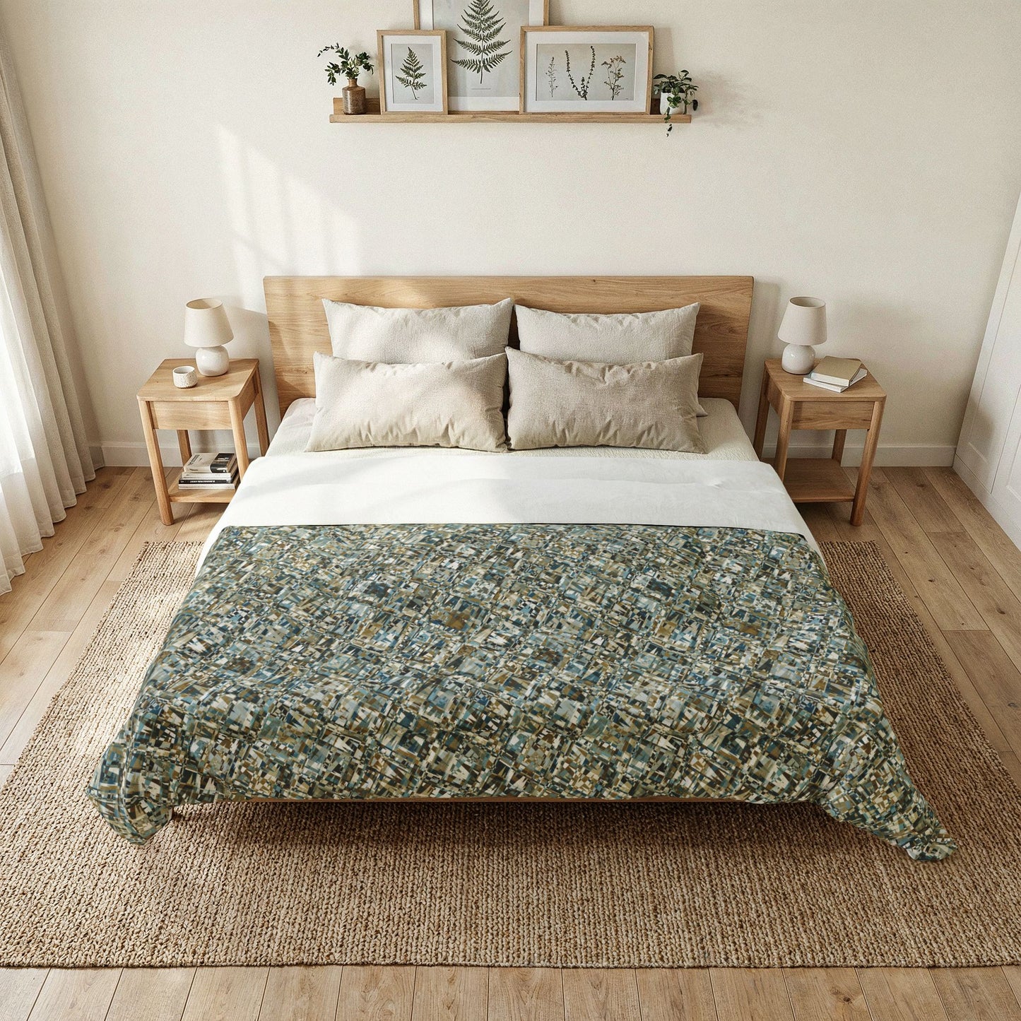 Cotton Comforter "MADRAS MAYHEM" col. Mint Chocolate