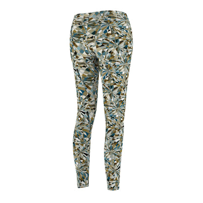 Women's Cut & Sew Casual Leggings "SPLINE" col. Mint Chocolate
