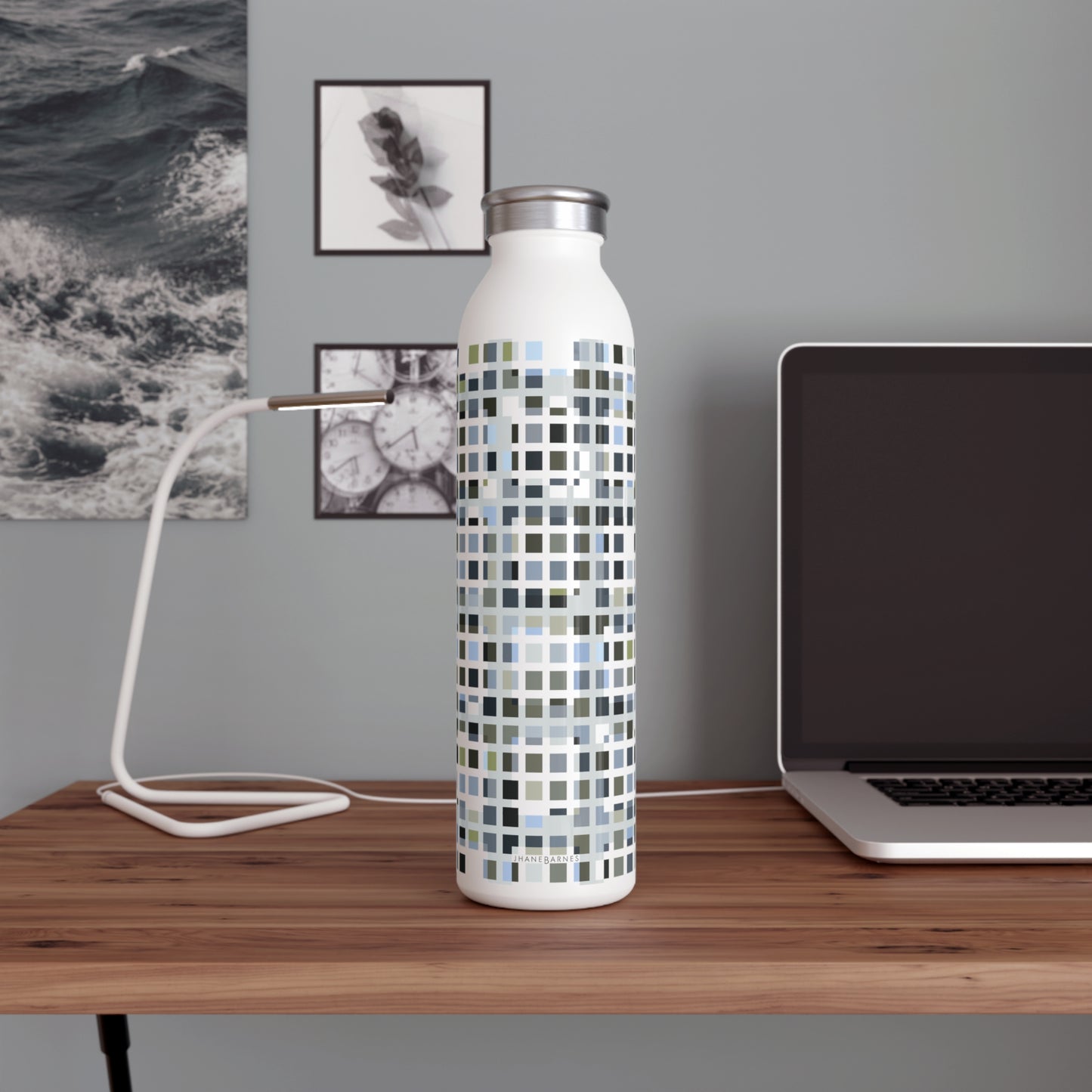 Slim Water Bottle "SQUARZE" col. Slate Brigade