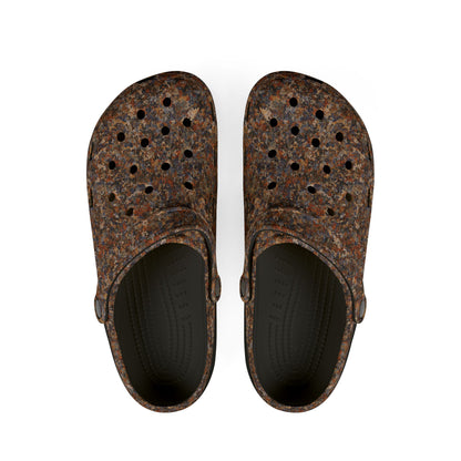 EVA Foam Rubber Shoes, Jhane Barnes design "TEXTURE" col. Amber Ember